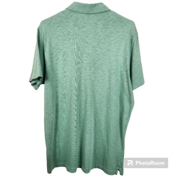 Robert Barakett Mens Heather Green Short Sleeve 3 Button Polo Shirt Size Large - Picture 2 of 6
